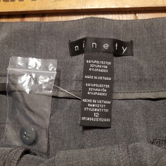 NWT Ninety Charcoal Straight Legged Dress Pants Size 12 Office Workwear Business - Picture 4 of 8